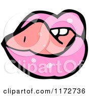 Cartoon Of A Pink Mouth And Tongue Royalty Free Vector Clipart