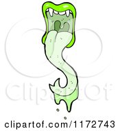 Cartoon Of Green Lips And A Tongue Royalty Free Vector Clipart