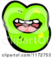 Cartoon Of Green Lips Royalty Free Vector Clipart by lineartestpilot