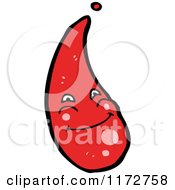 Cartoon Of A Happy Blood Drop Royalty Free Vector Clipart