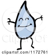 Cartoon Of A Blue Water Drop Mascot Royalty Free Vector Clipart