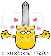 Cartoon Of A Loving Philips Screwdriver Mascot Royalty Free Vector Clipart by Cory Thoman