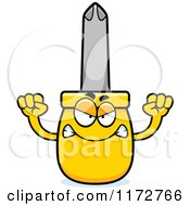 Cartoon Of A Mad Philips Screwdriver Mascot Royalty Free Vector Clipart
