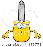 Cartoon Of A Surprised Philips Screwdriver Mascot Royalty Free Vector Clipart by Cory Thoman