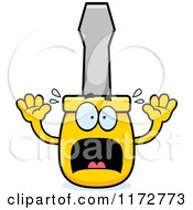 Cartoon Of A Screaming Screwdriver Mascot Royalty Free Vector Clipart