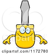 Cartoon Of A Happy Screwdriver Mascot Royalty Free Vector Clipart