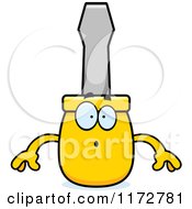 Cartoon Of A Surprised Screwdriver Mascot Royalty Free Vector Clipart