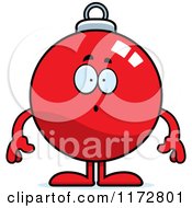 Cartoon Of A Surprised Christmas Ornament Mascot Royalty Free Vector Clipart by Cory Thoman