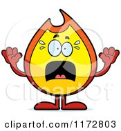 Cartoon Of A Screaming Fire Mascot Royalty Free Vector Clipart