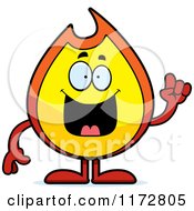 Cartoon Of A Smart Fire Mascot With An Idea Royalty Free Vector Clipart