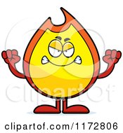 Cartoon Of A Mad Fire Mascot Royalty Free Vector Clipart