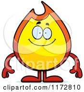 Cartoon Of A Happy Fire Mascot Royalty Free Vector Clipart