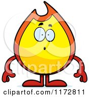 Cartoon Of A Surprised Fire Mascot Royalty Free Vector Clipart