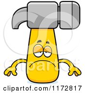 Cartoon Of A Depressed Hammer Mascot Royalty Free Vector Clipart