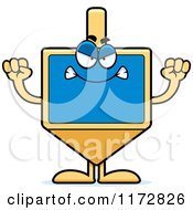 Cartoon Of A Mad Dreidel Mascot Royalty Free Vector Clipart