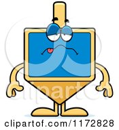 Cartoon Of A Sick Dreidel Mascot Royalty Free Vector Clipart
