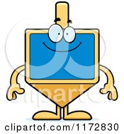 Cartoon Of A Happy Dreidel Mascot Royalty Free Vector Clipart