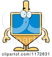 Cartoon Of A Surprised Dreidel Mascot Royalty Free Vector Clipart