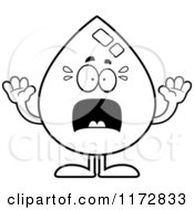 Poster, Art Print Of Black And White Screaming Water Drop Mascot