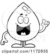 Poster, Art Print Of Black And White Smart Water Drop Mascot With An Idea
