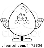 Poster, Art Print Of Black And White Mad Water Drop Mascot