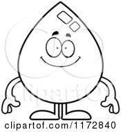 Poster, Art Print Of Black And White Happy Water Drop Mascot