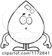 Poster, Art Print Of Black And White Surprised Water Drop Mascot
