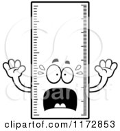 Cartoon Clipart Of A Screaming Ruler Mascot Vector Outlined Coloring Page