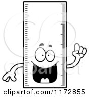 Poster, Art Print Of Black And White Smart Ruler Mascot With An Idea