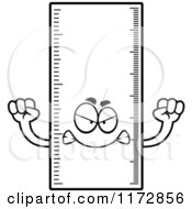 Cartoon Clipart Of A Mad Ruler Mascot Vector Outlined Coloring Page