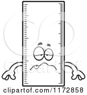 Cartoon Clipart Of A Sick Ruler Mascot Vector Outlined Coloring Page