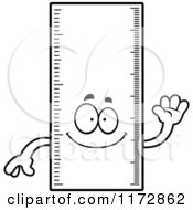 Cartoon Clipart Of A Waving Ruler Mascot Vector Outlined Coloring Page