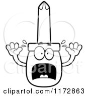 Poster, Art Print Of Black And White Screaming Phillips Screwdriver Mascot
