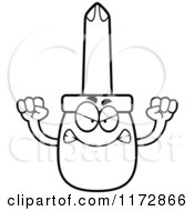 Cartoon Clipart Of A Mad Phillips Screwdriver Mascot Vector Outlined Coloring Page