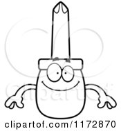 Poster, Art Print Of Black And White Happy Phillips Screwdriver Mascot