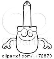 Cartoon Clipart Of A Happy Phillips Screwdriver Mascot Vector Outlined Coloring Page