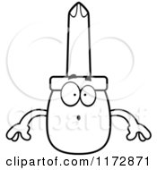 Cartoon Clipart Of A Surprised Phillips Screwdriver Mascot Vector Outlined Coloring Page