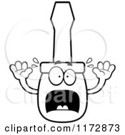 Cartoon Clipart Of A Screaming Screwdriver Mascot Vector Outlined Coloring Page