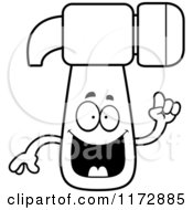 Cartoon Clipart Of A Smart Hammer Mascot With An Idea Vector Outlined Coloring Page by Cory Thoman