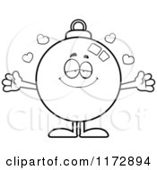 Black And White Loving Christmas Ornament Mascot