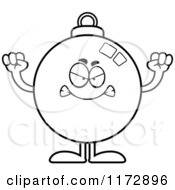 Poster, Art Print Of Black And White Mad Christmas Ornament Mascot