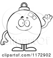 Black And White Waving Christmas Ornament Mascot