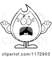 Cartoon Clipart Of A Screaming Fire Mascot Vector Outlined Coloring Page