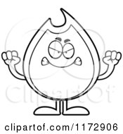 Cartoon Clipart Of A Mad Fire Mascot Vector Outlined Coloring Page by Cory Thoman
