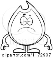 Black And White Depressed Fire Mascot