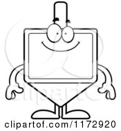Cartoon Clipart Of A Happy Dreidel Mascot Vector Outlined Coloring Page