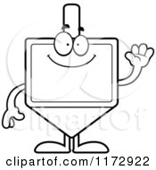 Cartoon Clipart Of A Waving Dreidel Mascot Vector Outlined Coloring Page