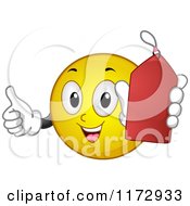 Poster, Art Print Of Happy Emoticon Smiley Holding A Red Sales Tag
