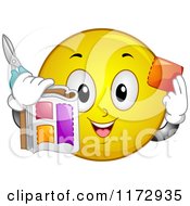 Poster, Art Print Of Happy Emoticon Smiley Cutting Out Coupons