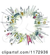 Cartoon Of An Abstract Burst Explosion Frame Royalty Free Vector Clipart